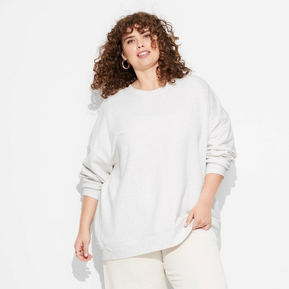 Oversized PulloverSweatshirt, Heather Gray, XXL, NWT - Picture 2 of 7